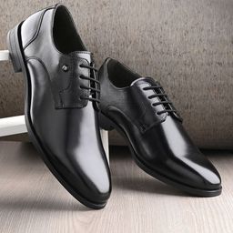 House of Pataudi Men Textured Formal Derbys-picture-2