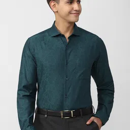 Peter England Elite Ethnic Motifs Printed Cotton Formal Shirt-picture-32