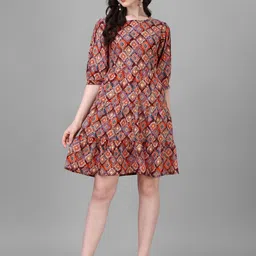 Kinjo Geometric Printed A-Line Dress-picture-29
