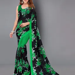 moda rapido ANAND SAREES Floral Printed Half and Half Saree-picture-17