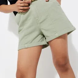 max URB_N Women Solid Paperbag Waist Shorts-picture-39