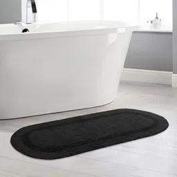 Saral Home Set of 2 Grey 210 GSM Solid Cotton Bath Rugs-image-73
