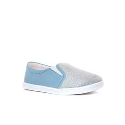 Khadims Girls Blue Colourblocked Slip-On Sneakers-picture-16