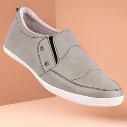 FAUSTO Men Grey Slip-On Sneakers-image-51