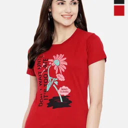 Fabflee Pack of 3 Printed Round Neck Cotton T-shirts-picture-33