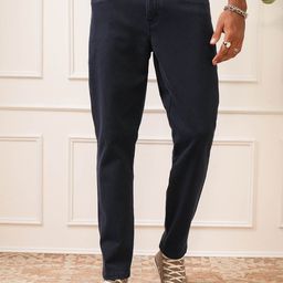 LOCOMOTIVE Premium Men Mid Rise Tapered Fit Ankle Length Trousers-picture-5