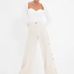 Trendyol Women Mid-Rise Flared Parallel Trousers-image-15