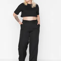 Trendyol Women Straight Fit Pleated Regular Trousers-picture-26