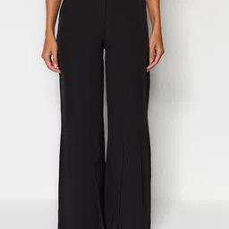 Trendyol Women Regular Fit Mid-Rise Bootcut Trousers-image-16