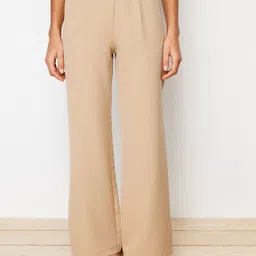 Trendyol Women Mid-Rise Pleated Trousers-image-84