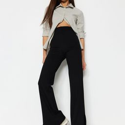 Trendyol Women Mid Rise Plain Slits Bootcut Trousers-picture-20