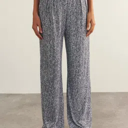 Trendyol Women Self Design Mid-Rise Parallel Trousers-picture-21