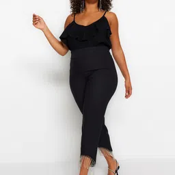 Trendyol Women Plus Size Embellished Regular Trousers-picture-26