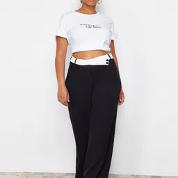 Trendyol Women Mid-Rise Parallel Trousers-picture-36