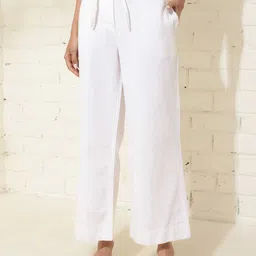 Fabindia Women Cotton Parallel Trousers-image-2
