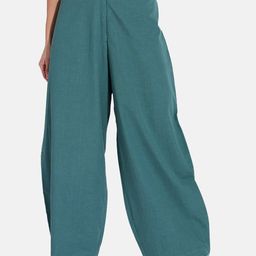 GRASS by Gitika Goyal Women Green Trousers-picture-2
