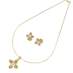 Sri Jagdamba Pearls Dealer Gold-Plated Pearl-Beaded Jewellery Set-image-50