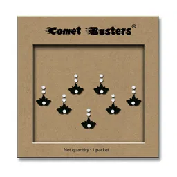 Comet Busters Traditional Designer Studded Reusable Bindis 7Pcs - Black-image-62