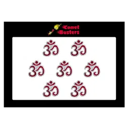 Comet Busters 7 Pcs Reusable Om-Shaped Bindis - Maroon-picture-31