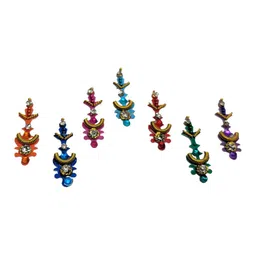 Comet Busters 7 Pcs Stone Studded Reusable Bindi - Multicolor-picture-23