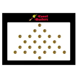 Comet Busters 24 Pcs Reusable Designer Bindis - Gold-Toned-picture-34