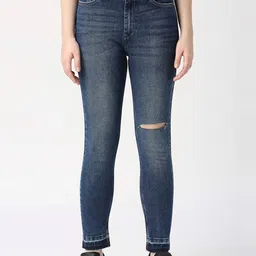 Pepe Jeans Women Straight Fit High-Rise Slash Knee Light Fade Jeans-image-46
