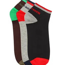 ROMEO ROSSI Men Pack of 3 Assorted Ankle-Length Socks-image-3