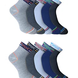 HRX by Hrithik Roshan Men Pack Of 10 Patterned Ankle Length Socks-image-54