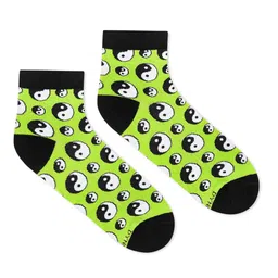 Dynamocks Unisex Green & Black Patterned Ankle-Length Socks-picture-37