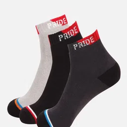 PRIDE APPAREL Unisex Pack of 3 Patterned Ankle Length Socks-picture-42