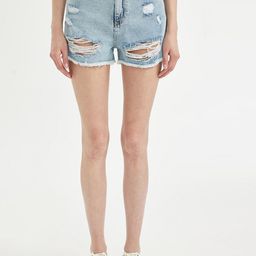 DeFacto Women Washed Regular Fit Mid-Rise Denim Shorts-picture-5
