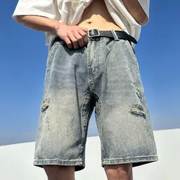 StyleCast Men Washed Denim Shorts-picture-15