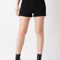 Globus Black Women Slim Fit Denim Shorts-picture-16