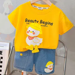 INCLUD Girls Graphic Printed T-shirt with Shorts-picture-17