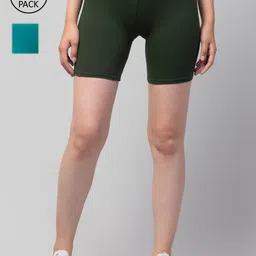 Apraa & Parma Pack Of 2 Women Slim Fit Cycling Sports Shorts-picture-39