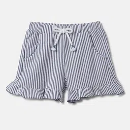 United Colors of Benetton Girls Vertical Striped & Ruffled Cotton Shorts-picture-47