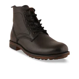 pelle albero Men Black Solid Leather Formal Boots-picture-22