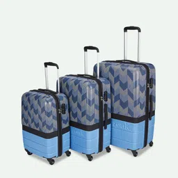 ZOUK Raahi Set Of 3 Printed Hard Suitcase Trolley Bags-picture-28