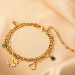 MYKI Cubic Zirconia Gold-Plated Charm Bracelet-picture-16