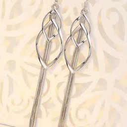 MYKI Silver-Plated Contemporary Drop Earrings-picture-37