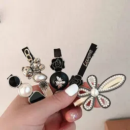 Fashion Frill Set of 5 Beaded Alligator Hair Clip-image-22