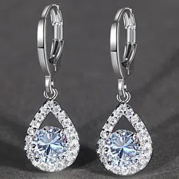 MYKI Silver-Plated Cubic Zirconia Pendant With Earrings image 1