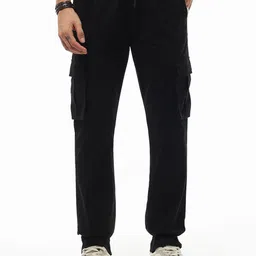 Bewakoof Men Black Mid-Rise Cotton Joggers-image-58