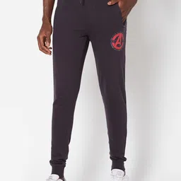 SPORTO Men Charcoal Grey & Red Avengers Printed Cotton Joggers-image-67