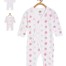 The Mom Store Infants Pack Of 3 Printed Cotton Rompers-picture-26