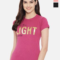 Fabflee Pack Of 3 Typography Printed Cotton T Shirts-picture-33