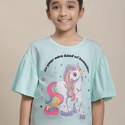 Kids Ville Girls Graphic Printed Round Neck Pure Cotton T-shirt-image-12