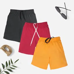 CHIMPRALA Boys Pack Of 3 Cotton Shorts-picture-14