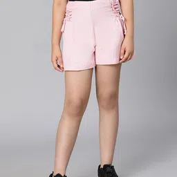 Oxolloxo Girls Pink Striped High-Rise Outdoor Shorts-picture-16