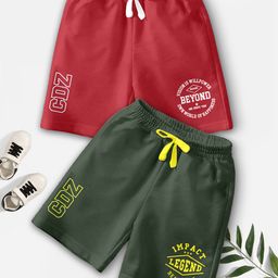 CODEZ Boys Pack Of 2 Typography Printed Shorts-picture-45